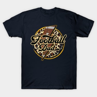 Football dad animal print bolt T-Shirt